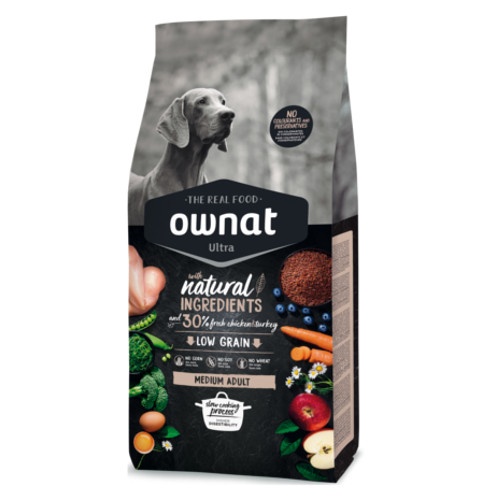 Alimento Ownat Ultra Medium Adult para cães