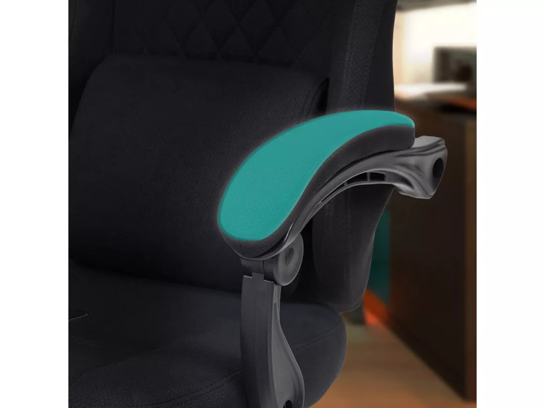 Chaise de bureau - Tissu & Plastique - Noir / Noir - Miltona