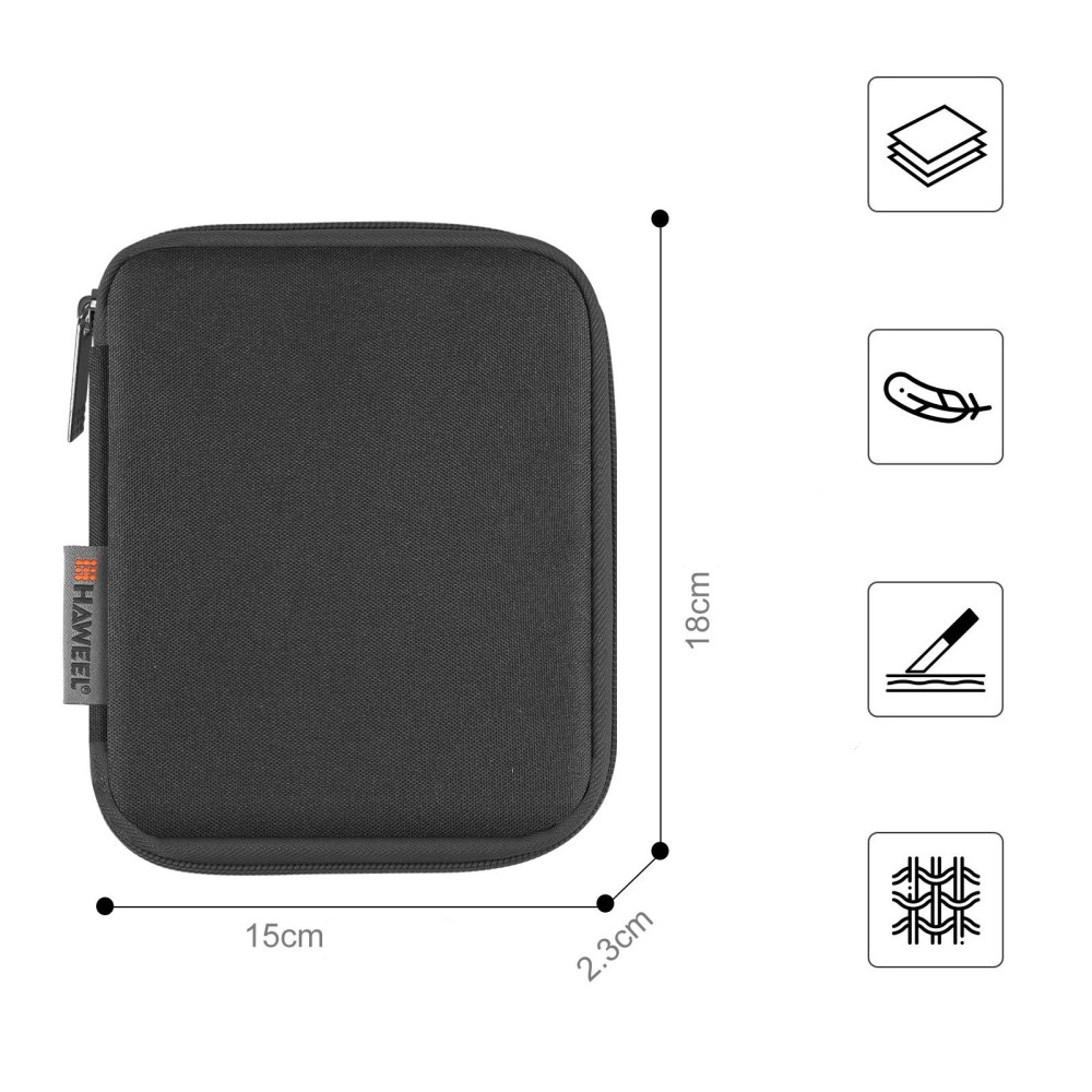 Aufbewahrungs Tasche Organizer für Ersatz Armbänder mit 6 Fächern - Schwarz