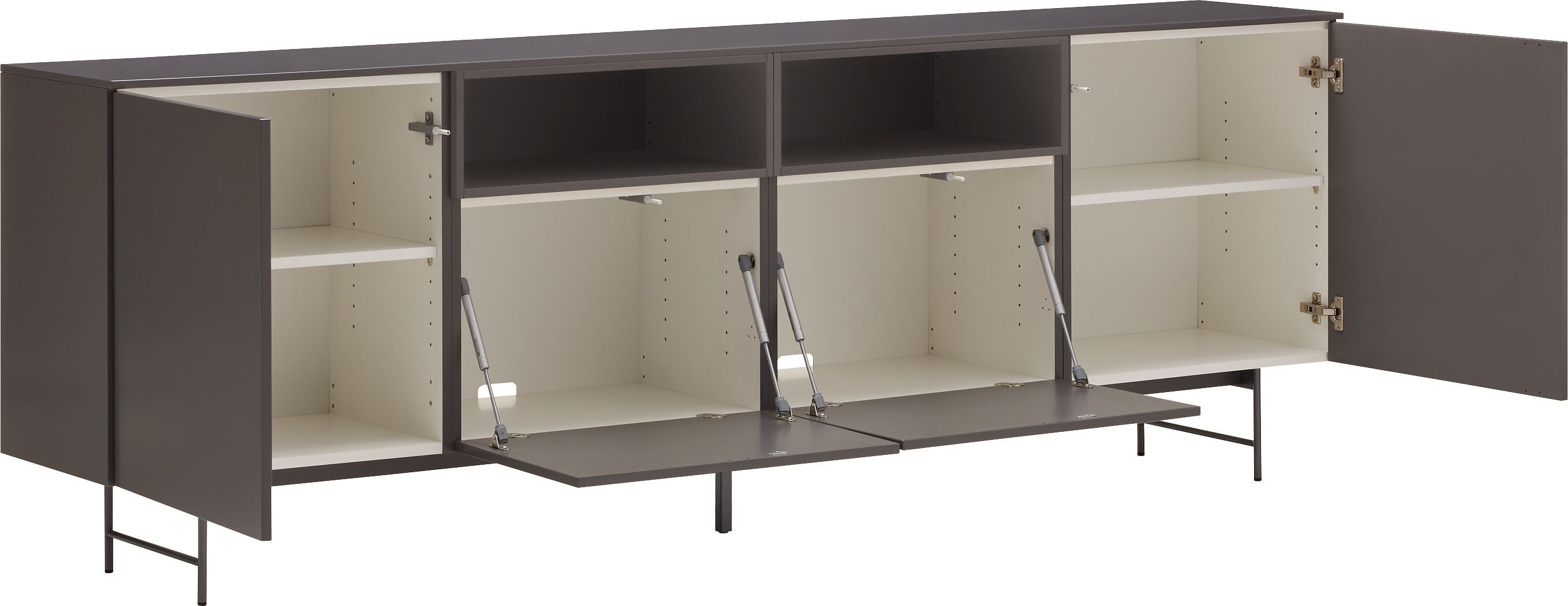 TILL Sideboard - Dunkelgrau / B: 224.0 cm x T: 41.0 cm x H: 78.3 cm