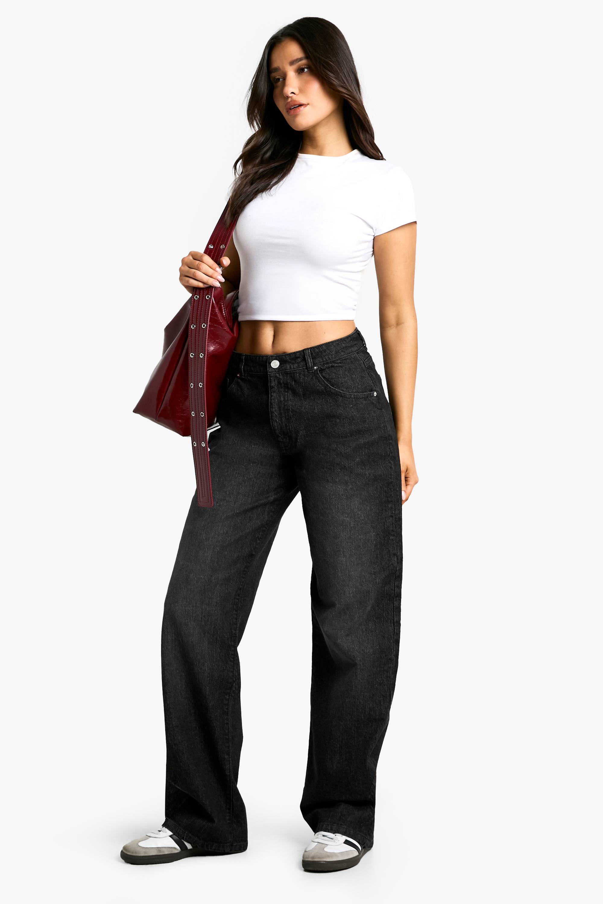 boohoo Jean Boyfriend Basique Taille Haute