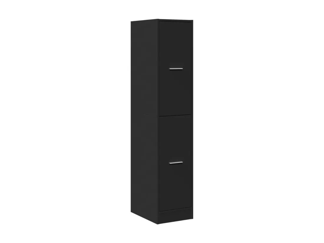 Armoire d'apothicaire noir 30x41x144,5 cm bois d'ingénierie