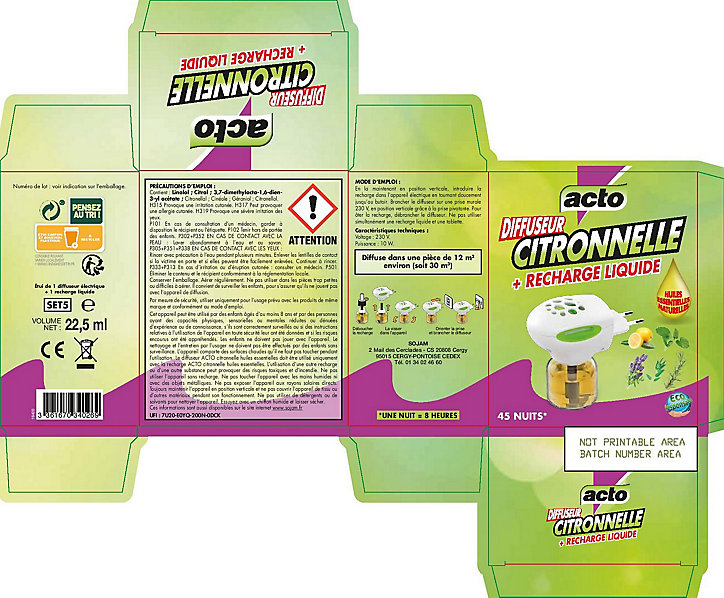 Diffuseur d'huiles essentielles électrique Acto