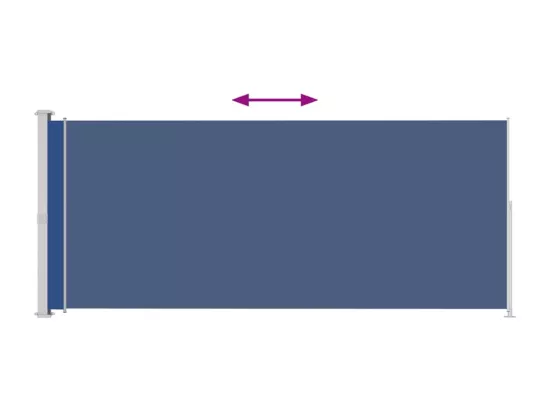 Auvent latéral rétractable de patio 200x500 cm Bleu