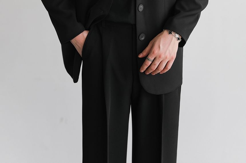 Remeefa - Blazer met inkeping en revers, effen en enkelrijs