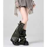 laceyleft - Effen beenwarmers met gespen / Beenwarmers met geruit paneel
