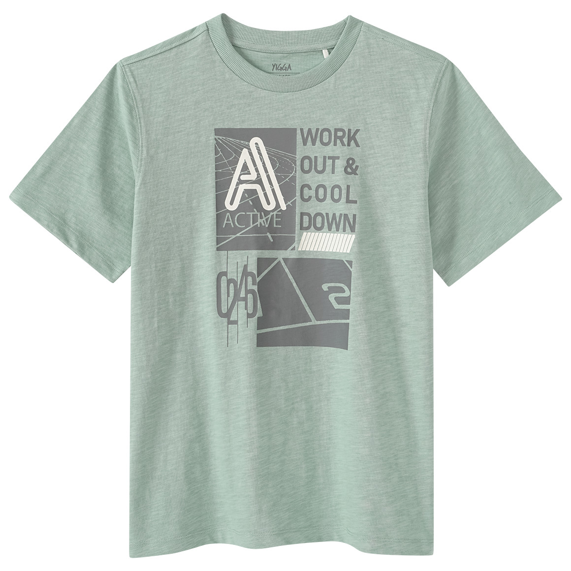 Yigga Jungen T-Shirt mit Print salbei