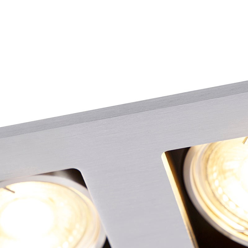 Rechthoekige inbouwspot van 2-lichts aluminium - Quere