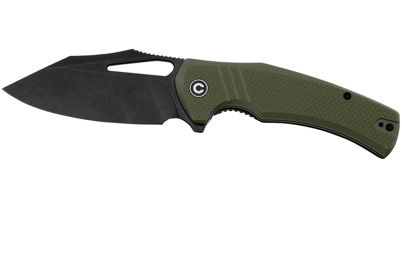 Civivi BullTusk C23017-2 Blackwashed Sandvik 14C28N, OD Green Coarse G10, zakmes