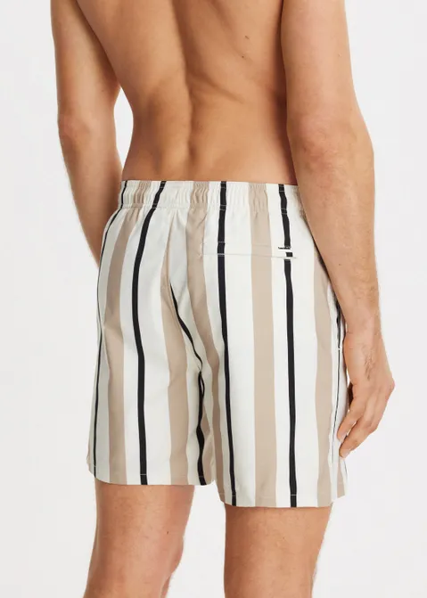 Zwembroek met verticale strepen off-white (WIT.O)
