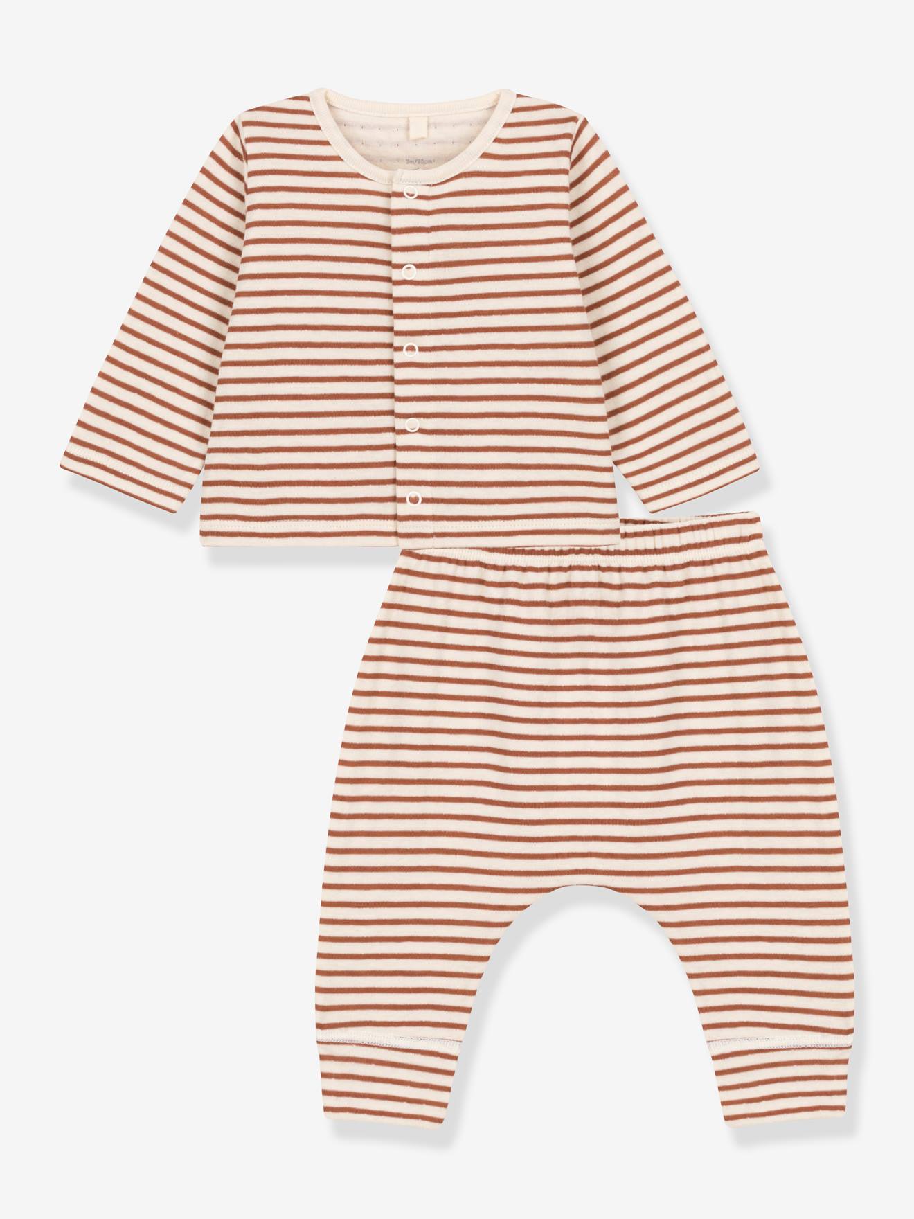 Conjunto PETIT BATEAU de 2 peças com listras brancas
