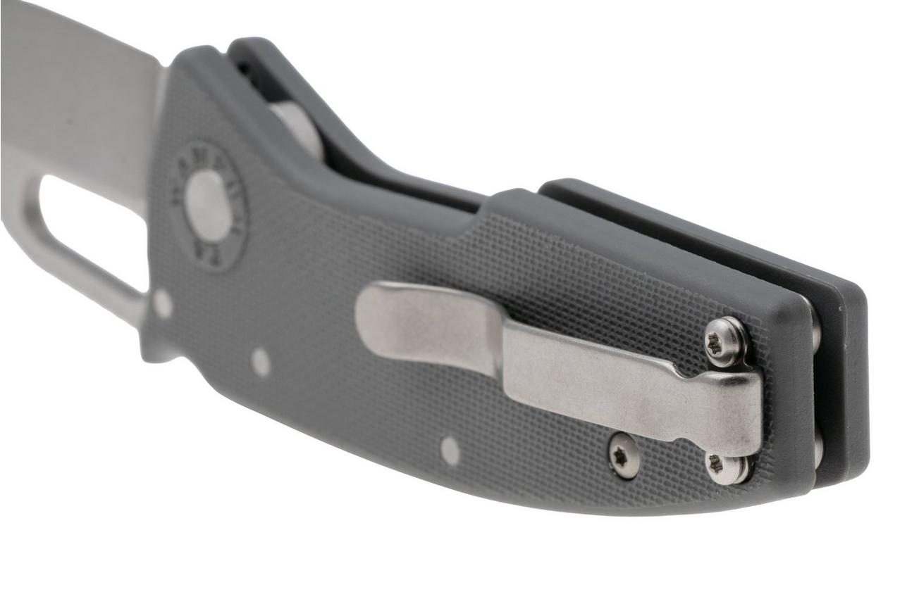Demko Nano-Shark, NANO-10A-GREY GRN-CP, Stonewashed AUS-10A Clip Point, Grey GRN zakmes