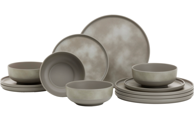 Flamefield Geschirrset Pebble Sky Melamin 12-teilig