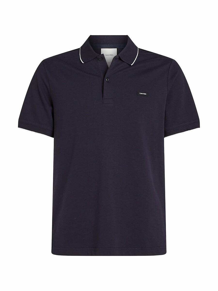 CALVIN KLEIN<br>Polo em jersey stretch piqué