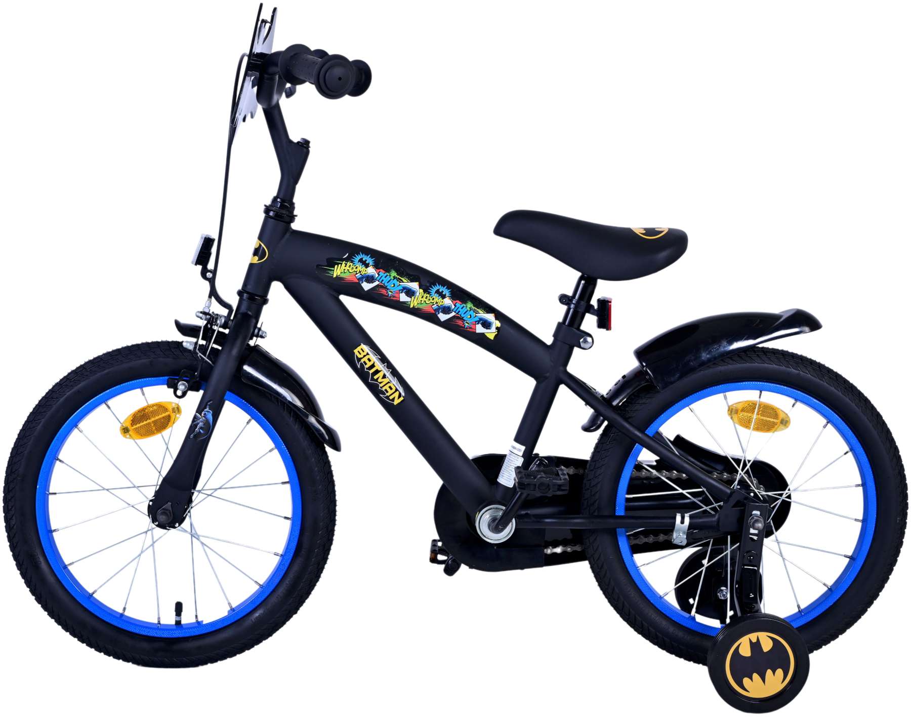 TPFSports DC Batman Kinderfahrrad - Jungen - 16 Zoll - Rücktritt + Handbremse - Schwarz