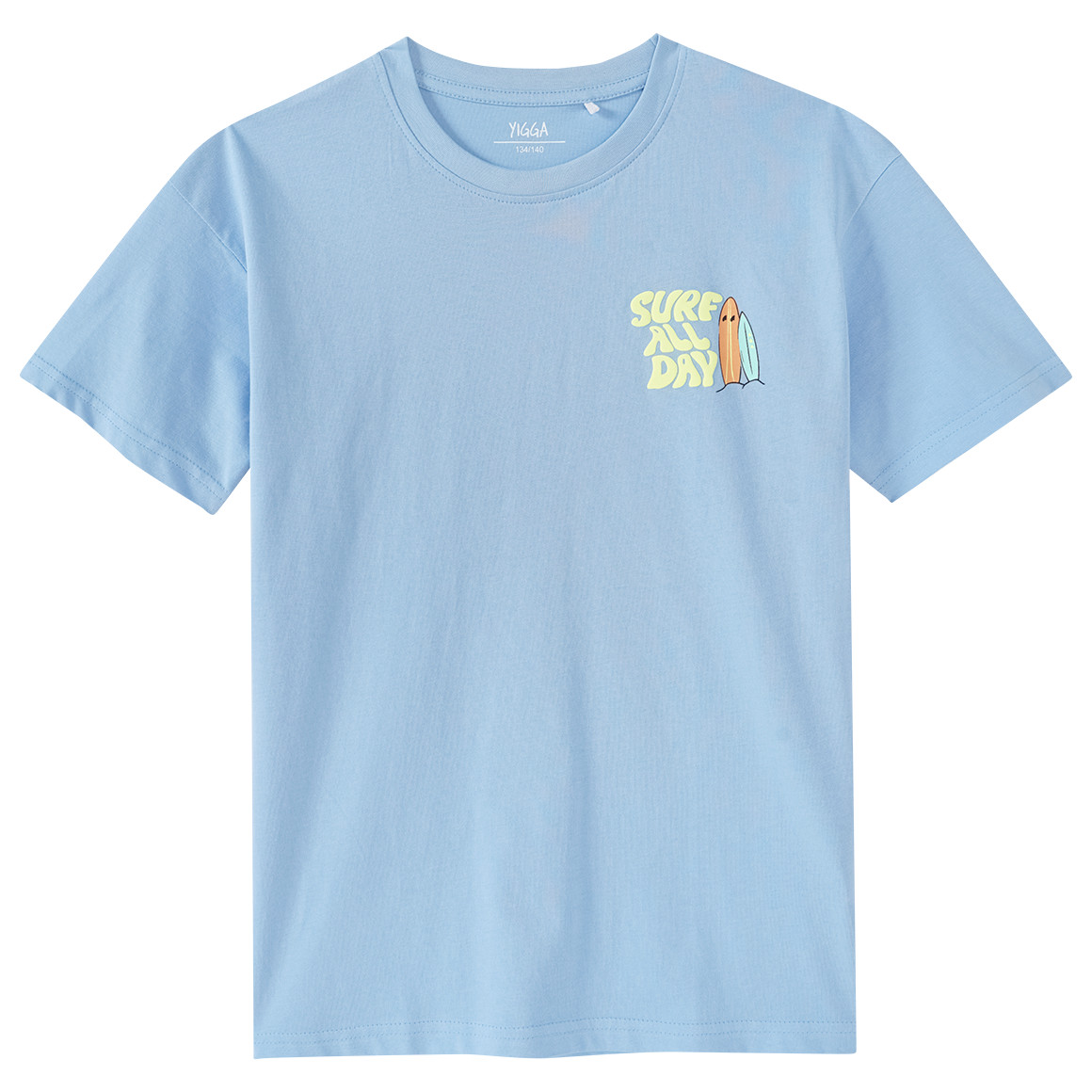 Yigga Jungen T-Shirt mit Rücken-Print hellblau