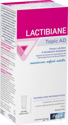 PiLeJe Lactibiane Topic AD Baume Émollient Peaux Sèches À Tendance Atopique Tube 125ml