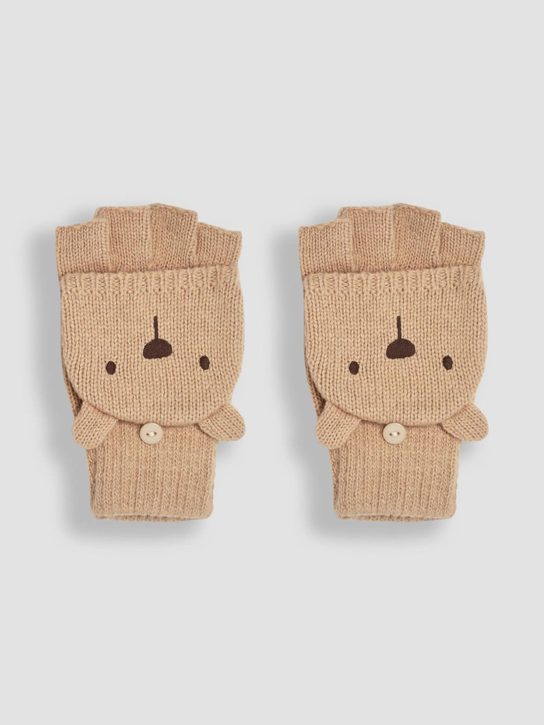 Bruin met beer - JoJo Maman Bébé handschoenen met opdruk