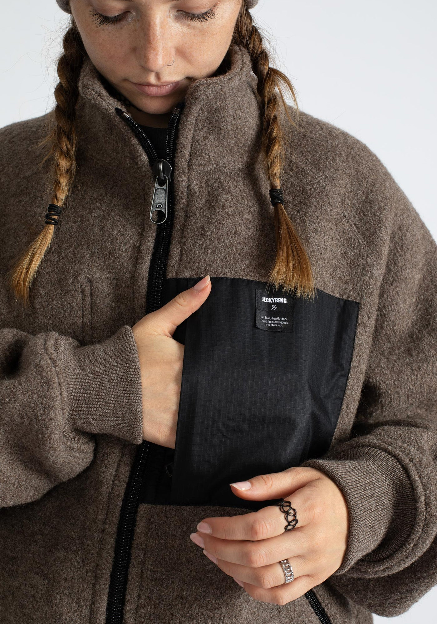 Jeckybeng The Natural Wool Fleece Jacket Nut Brown