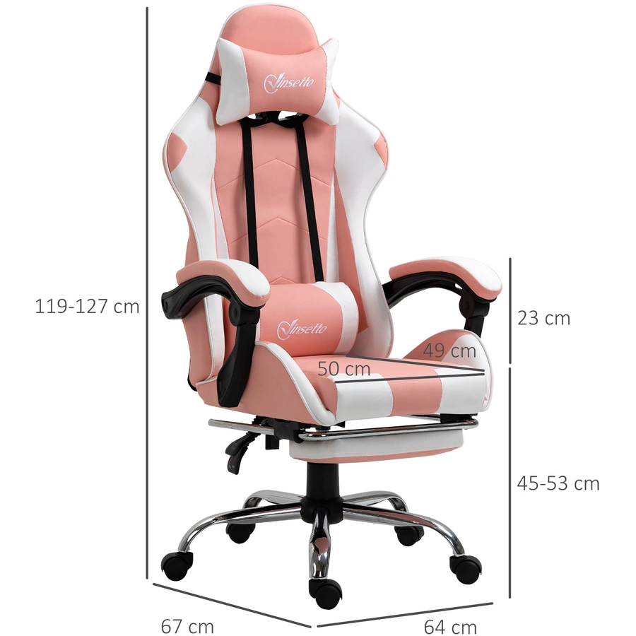Vinsetto Gamingstuhl rosa, weiß
