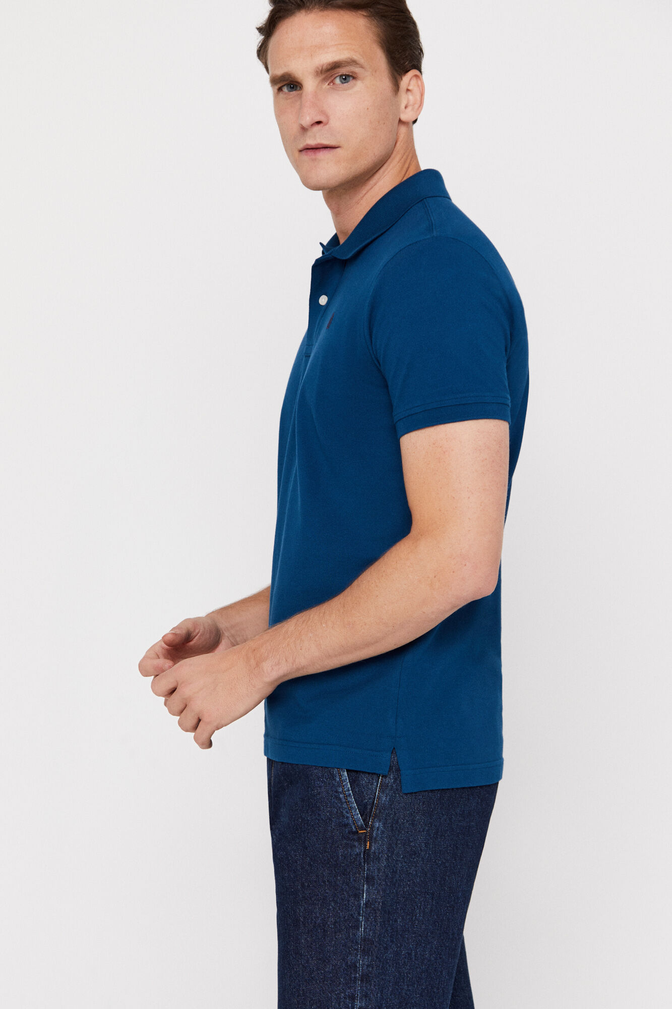 Polo piqué com logo - Turquesa