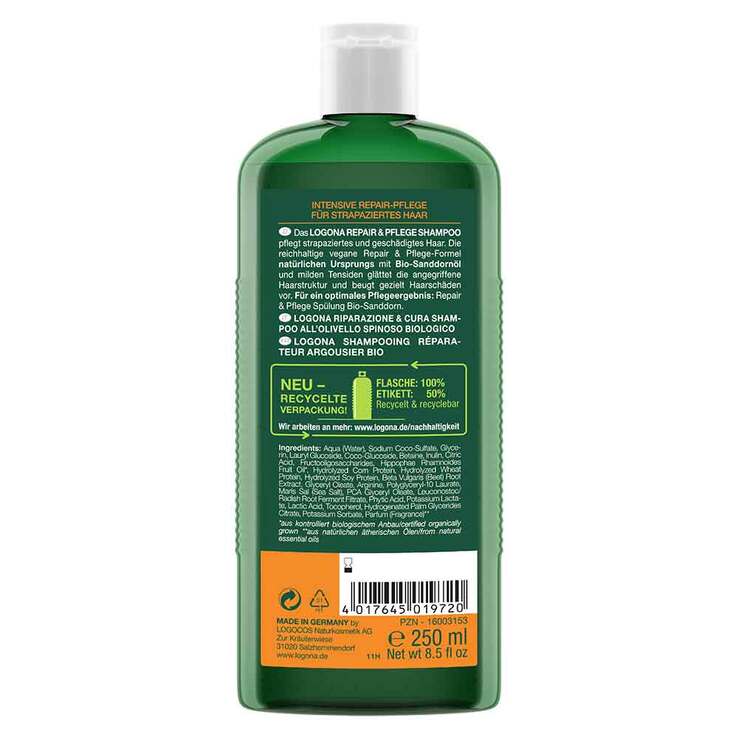 Logona Repair & Pflege Shampoo Bio-Sanddorn, 250 ml