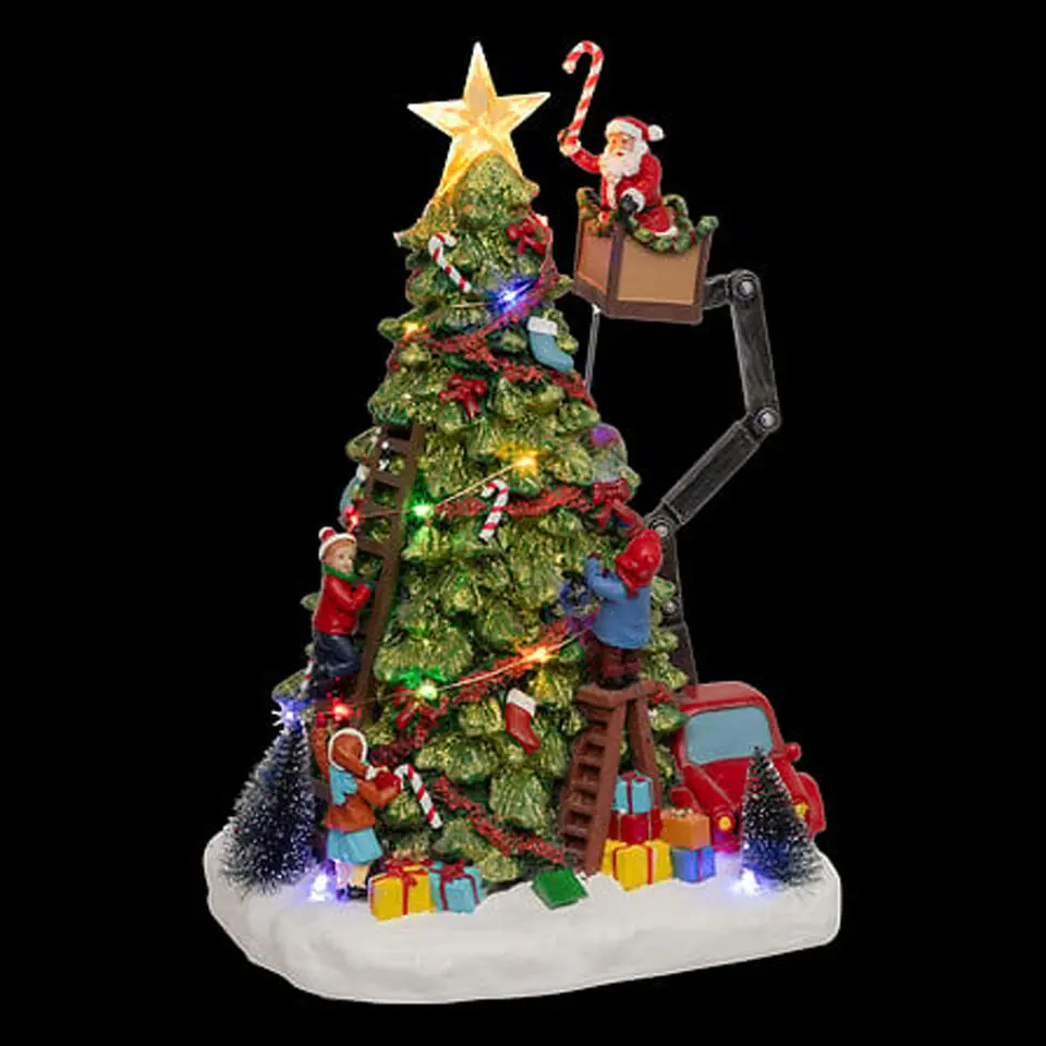 Feeric Christmas Kerstdorp kerstboom -met licht, muziek, beweging