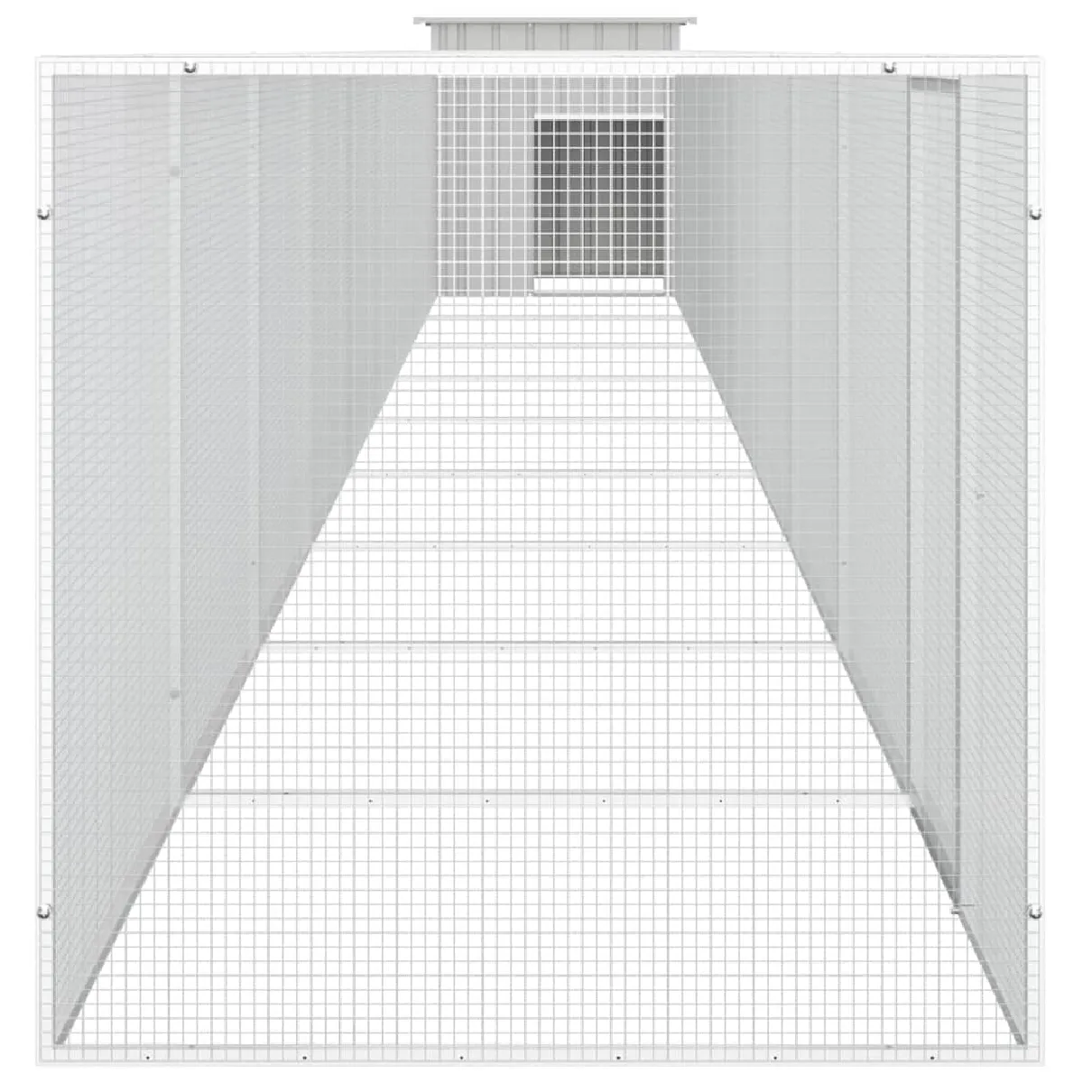 vidaXL Cage pour Poules - Gris - 1000x91x100 cm
