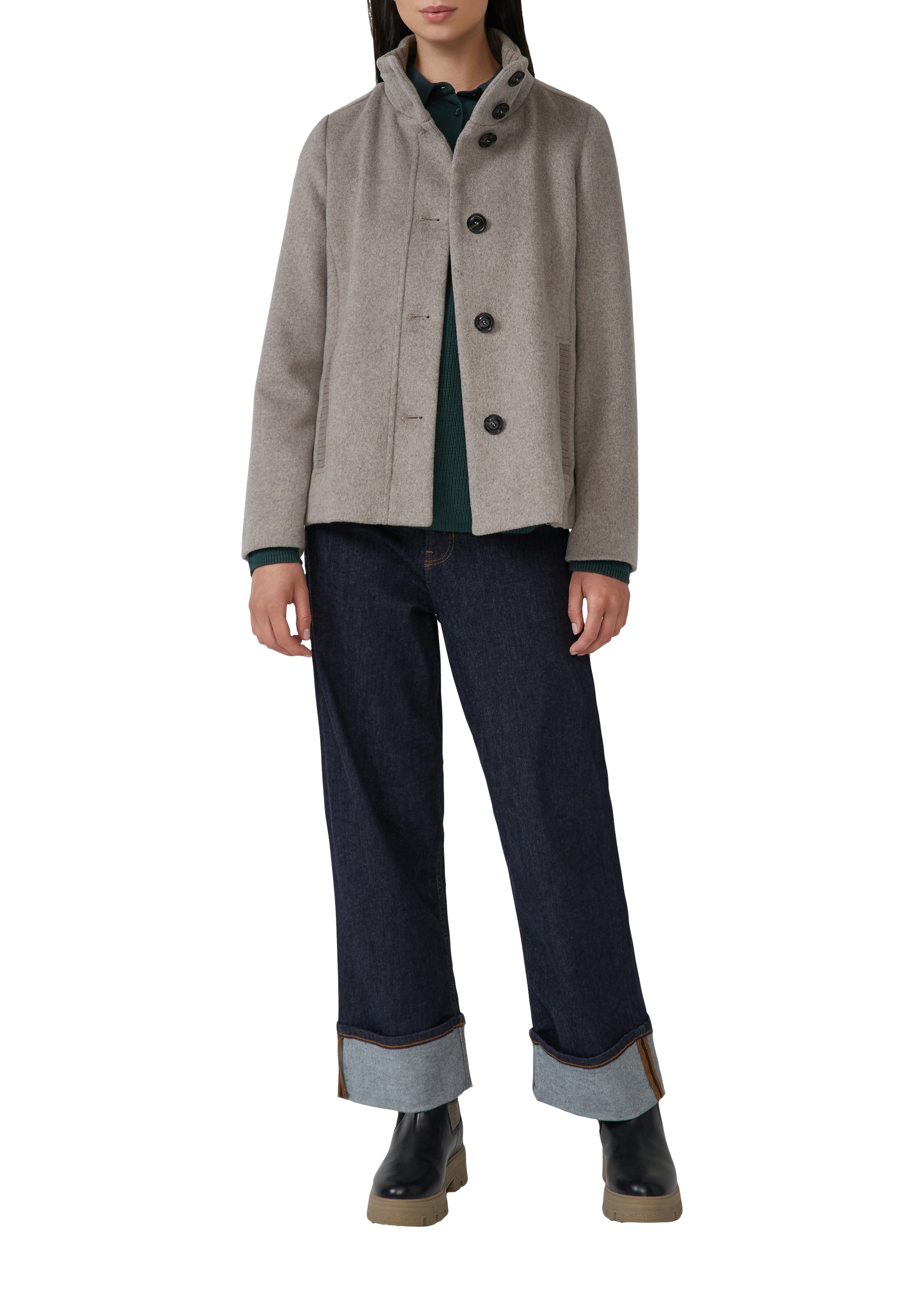 s.Oliver Wolljacke ohne Kapuze mit Stehkragen und Knopfleiste