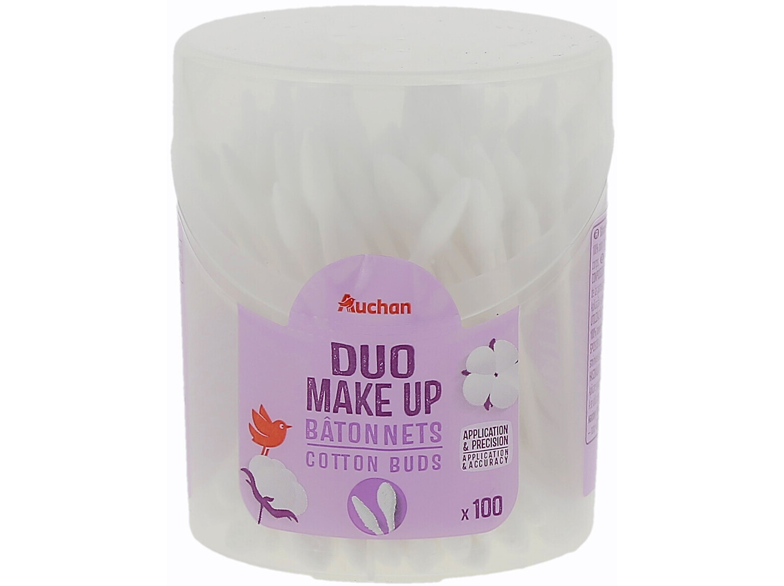 COTONETES AUCHAN CAIXA REDONDA PARA MAQUILHAGEM 100UN