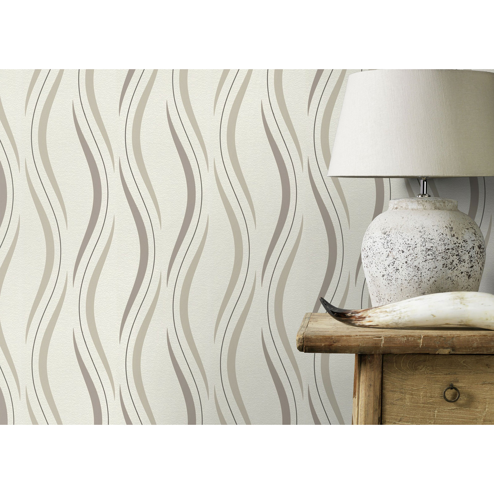 Vliestapete - beige - 10 Meter