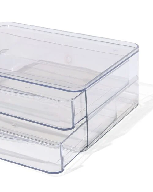 boîte de rangement en plastique avec 2 tiroirs 25 x 18