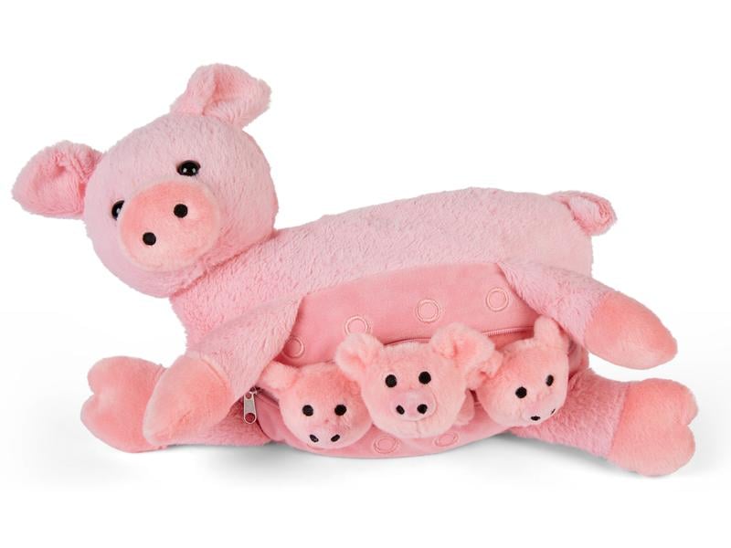 Mamanimals Kuscheltier Mama Schwein & Babys 25 cm Schweinemama mit 3 kleinen Babys