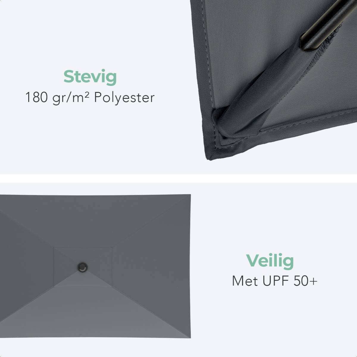 LifeGoods 270 x 180 cm parasol - Dark Grey