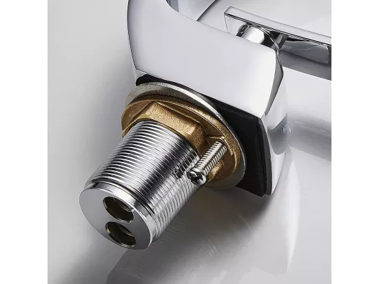 Arc Mitigeur Lavabo en Laiton Design Moderne Monotrou avec Mousseur Démontable Cartouche Céramique Robinet pour Lavabo Vasque Salle de Bain
