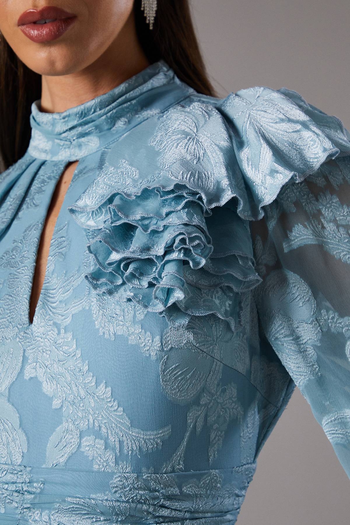 Coast Robe Mi-Longue Étagée en Jacquard