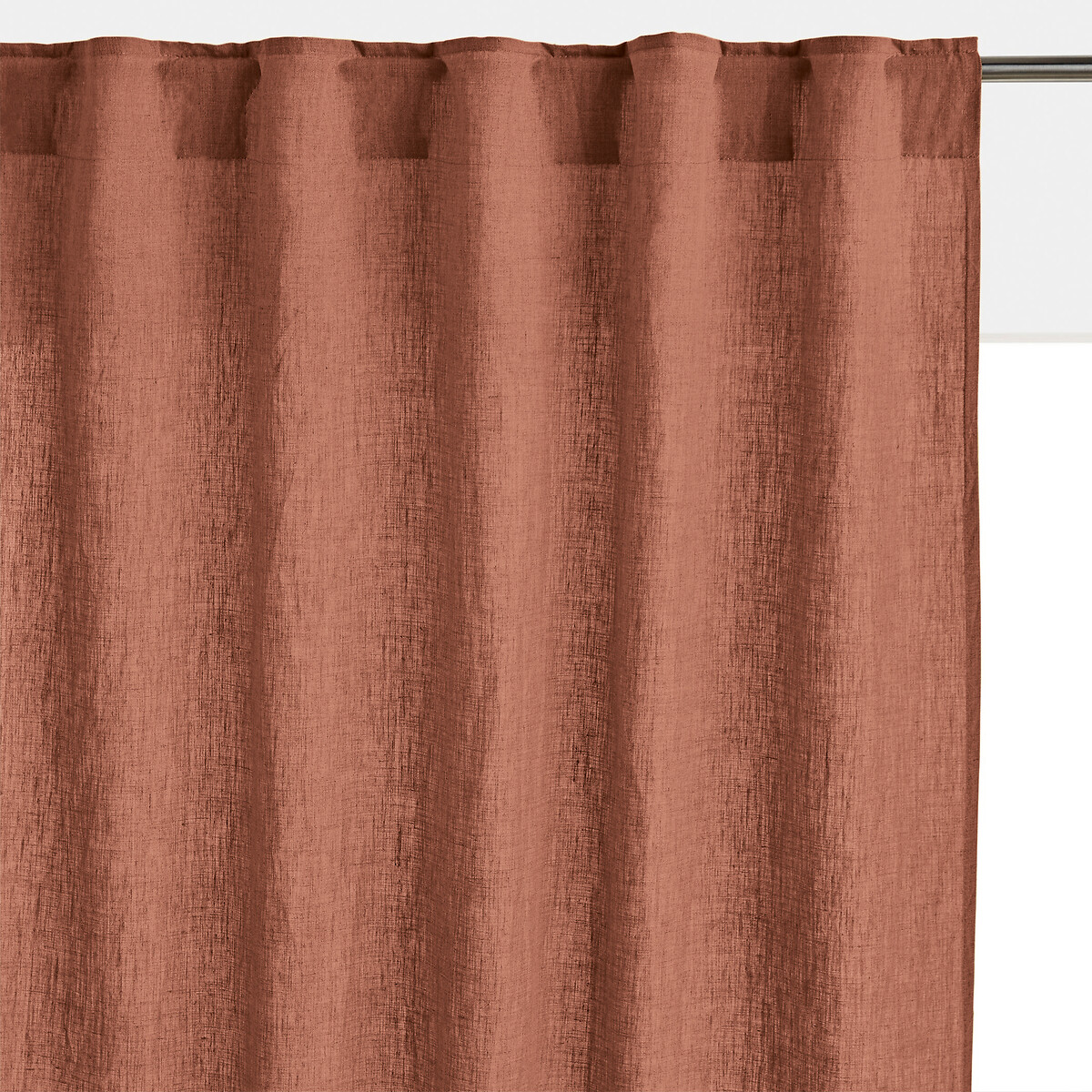 LA REDOUTE INTERIEURS<br>Cortina de linho lavado com laços ocultos, radiador, Onega