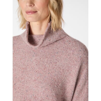 Damen-Strickpullover gesprenkelt, Rosé