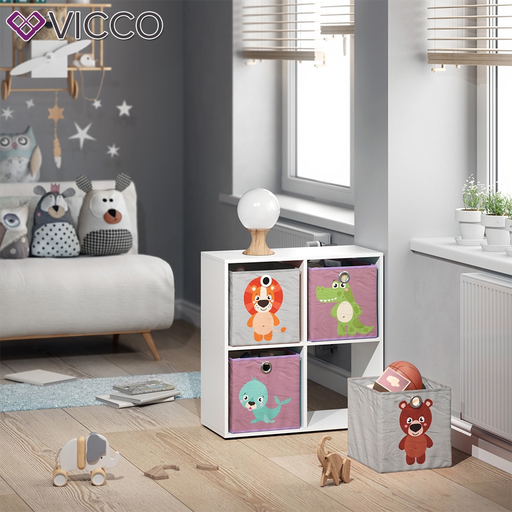 VICCO 2er Set Faltbox 30x30 cm Kinder Faltkiste Aufbewahrungsbox Regalkorb