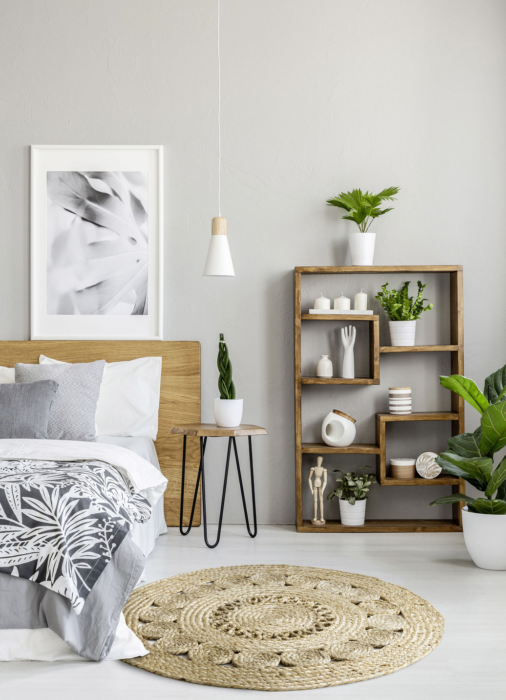 Boho Teppich, handgeflochten