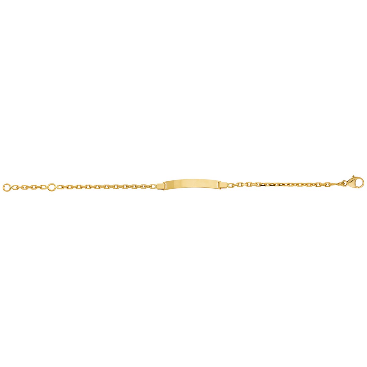 Identité bébé rectangle maille forçat or 18 carats