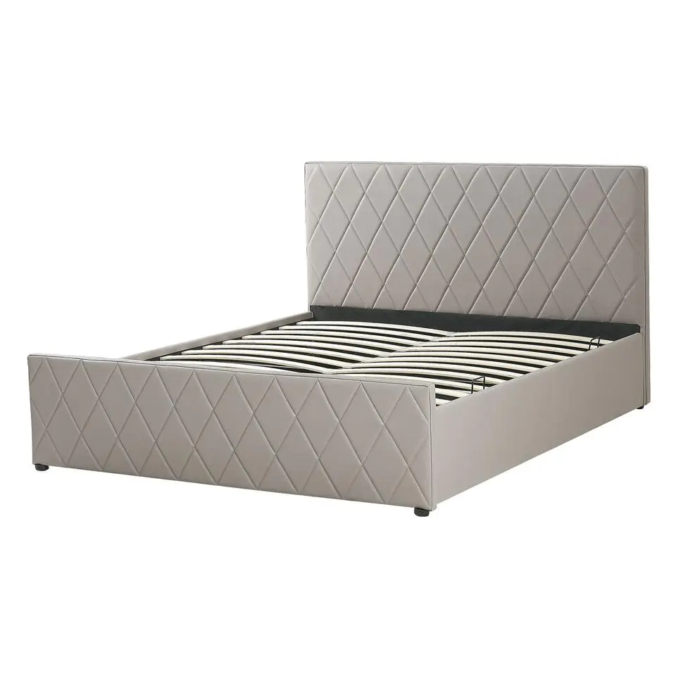 ROCHEFORT - Bed met opbergruimte - Grijs - 140 x 200 cm - Kunstleer