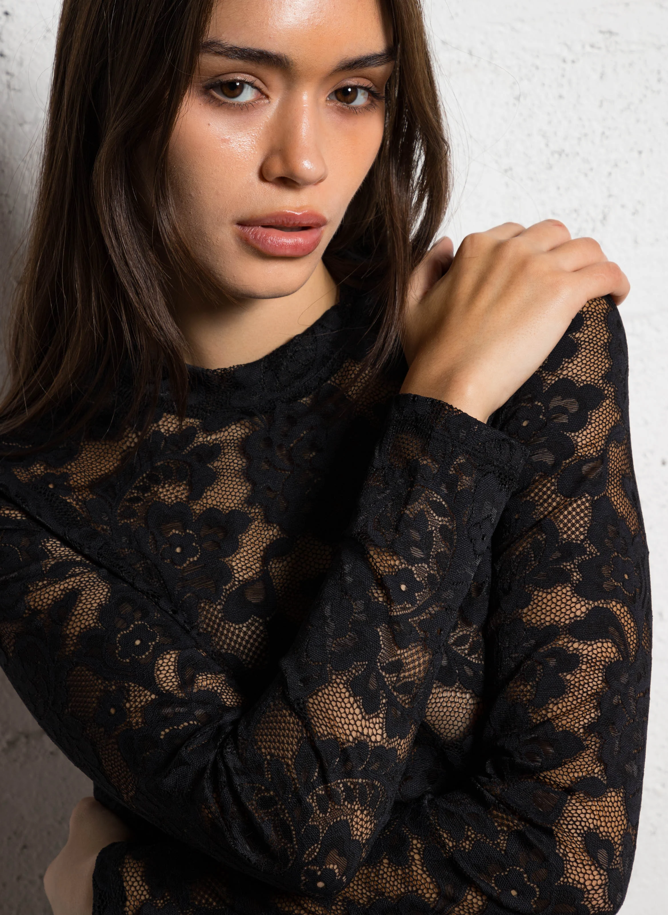 TARA - Top en dentelle | Noir