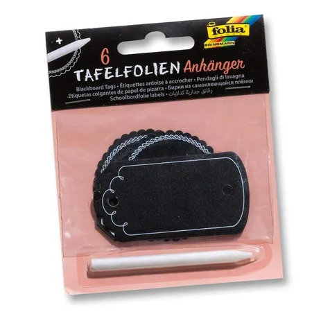 Folia Tafelfolien Anhänger 6er Set inkl. Specksteinstift