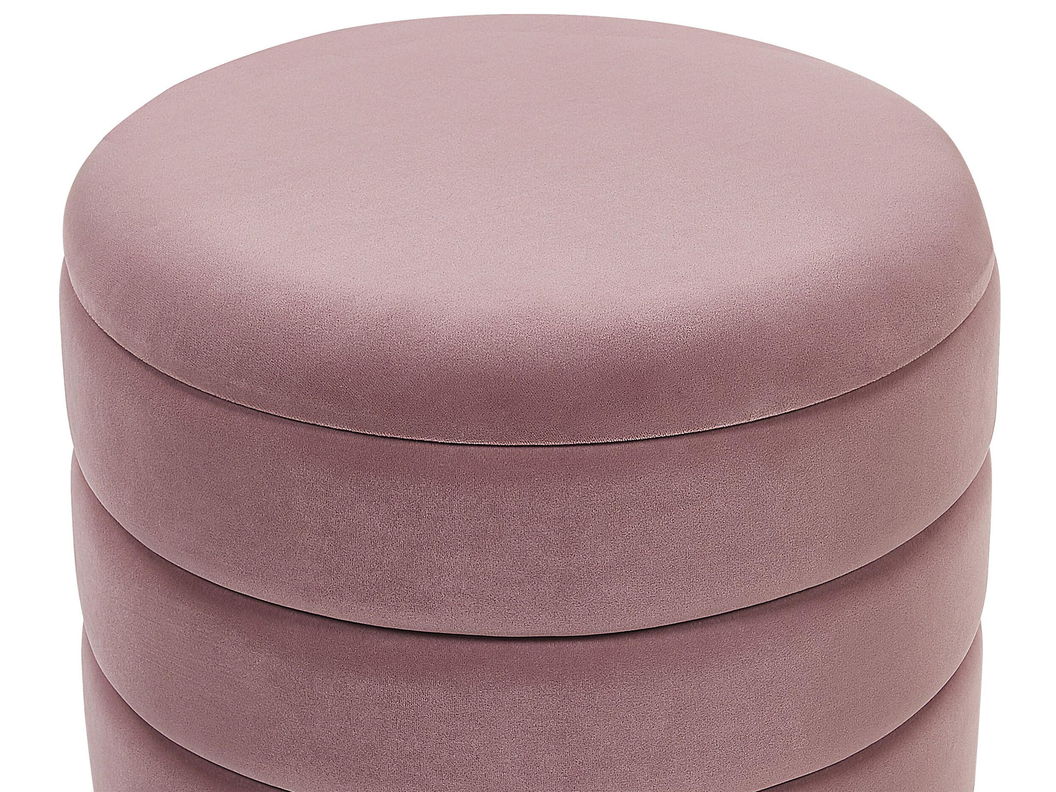 Set van 2 opbergpoefs GARLAND Fluweel Roze