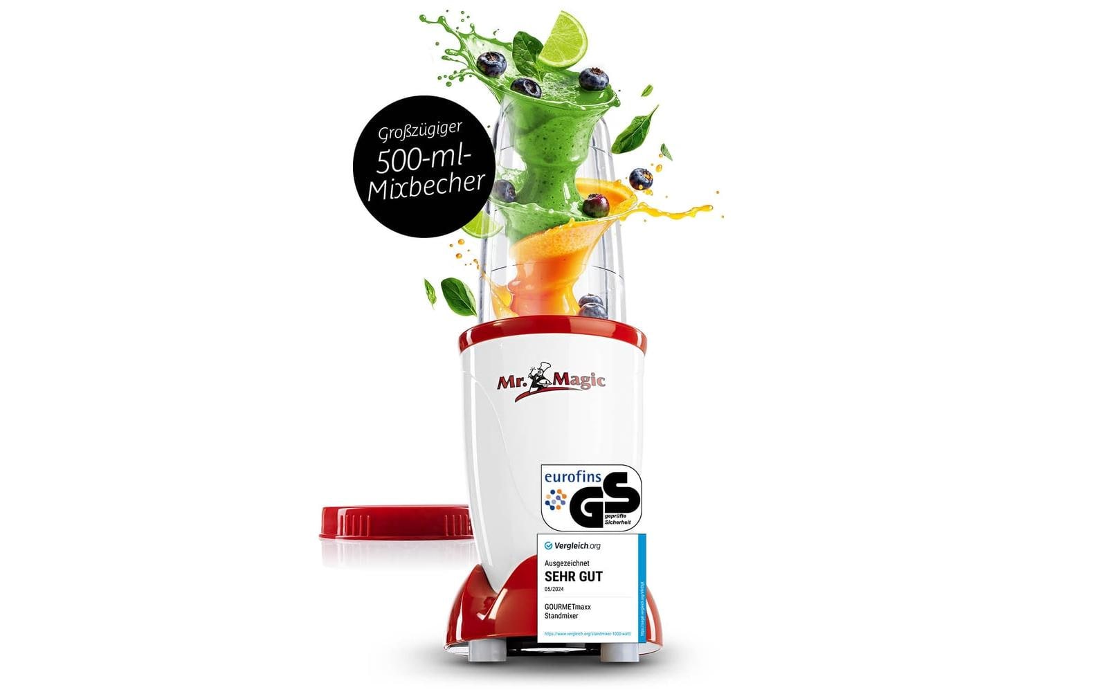 Mr. Magic Mixer Rot/WeissKompakter Smoothie Maker