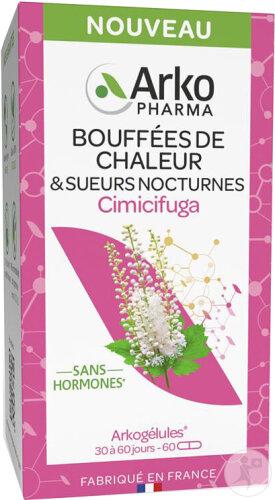 Arkopharma Arkogélules Bouffées De Chaleur & Sueurs Nocturnes Cimicifuga 60 Gélules