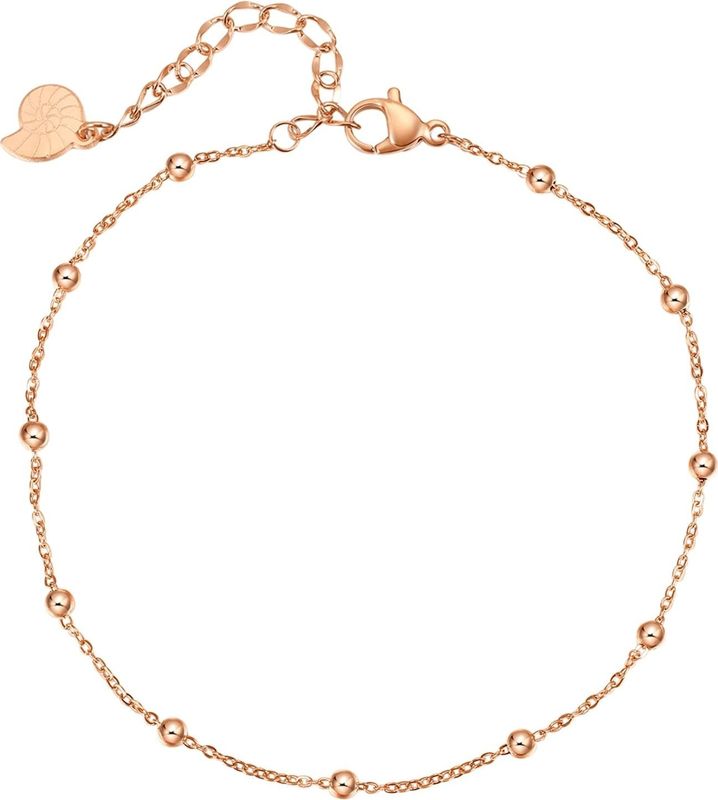 Hey Happiness Voetsieraden 'Mini Beads'  rose-goud