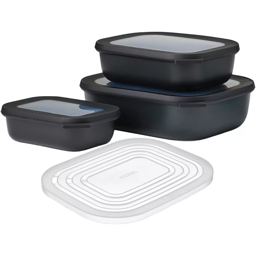 Mepal Multischüssel-Set mit Mikrowellendeckel Cirqula schwarz
