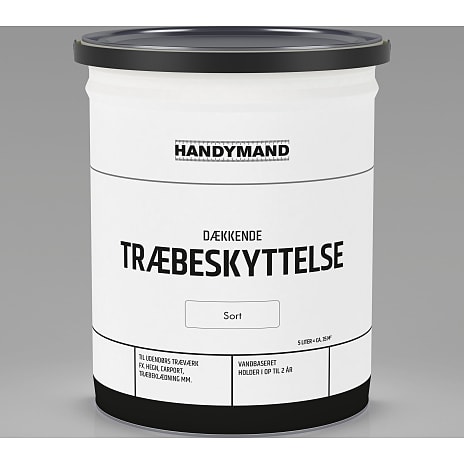 Handymand dækkende træbeskyttelse 5 liter - sort